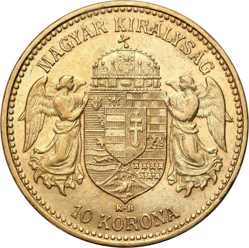 Węgry. Franciszek Józef 10 koron 1900 KB - PIĘKNE